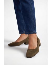 Wallis - Layla Faux Suede Elasticated Back Low Block Heel Ballet Pumps - Lyst