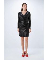 GUSTO - Sequinned Wrap Dress - Lyst