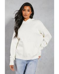 MissPap - Premium Knitted Oversized Hooded Jumper - Lyst