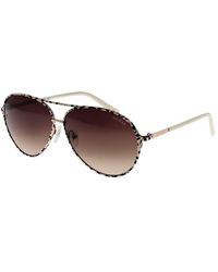 Guess - Accessoires ,Geel ,Crème Aviator Zonnebril Vrouwen Gradient Bruin - Lyst