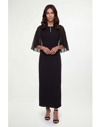 Wallis - Embellished Cape Maxi Dress - Lyst