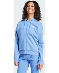 adidas - Essentials 3-Stripes Full-Zip Fleece Hoodie - Lyst