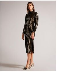 Ted Baker - Brookly Sequin Tube Dress With Long Fitted Sleeve - Lyst