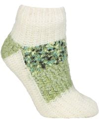 Elle - 1 Pair Ladies Sherpa Lined Slipper Socks - Lyst