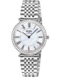 Gevril - Steinway Diamond, Stainless Steel Case, Mop Dial, 316L Bracelet Watch - Lyst