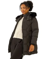 Roman - Petite Hooded Quilted Puffer Coat - Lyst