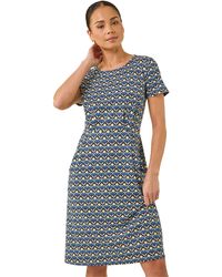 Roman - Petite Floral Pocket Midi Dress - Lyst