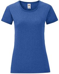 Fruit Of The Loom - Ladies Iconic T-Shirt (Heather Royal) - Lyst