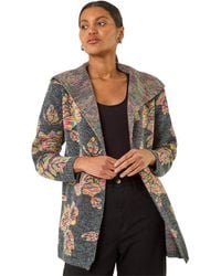 Roman - Floral Jacquard Knit Cardigan - Lyst