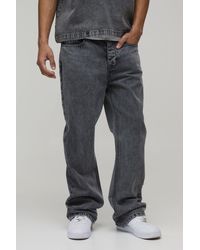 BoohooMAN - Straight Flared Washed Jeans With Let Down Hem - Lyst