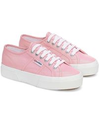 Superga - Ladies 2740 Lame Platform Trainers Begonia Iridescent) - Lyst