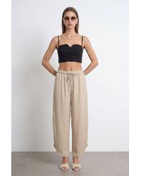 Dilvin - Tencel Wide-Leg Crepe Trousers With Slit - Lyst