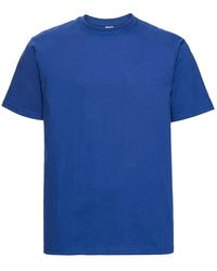 Russell - Classic Combed Cotton Heavyweight T-Shirt (Bright Royal) - Lyst