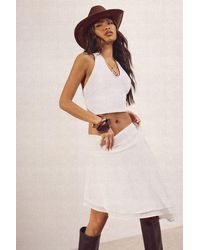 Boohoo - Chiffon Asymmetric Midi Skirt - Lyst