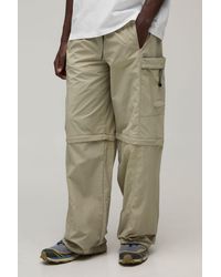 BoohooMAN - Baggy Fit Zip Off Cargo Utility Track Pants - Lyst