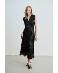 GUSTO - Wrapped Long Sequin Dress - Lyst