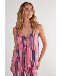 Nasty Gal - Stripe Tie Front Vest - Lyst