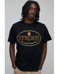 BoohooMAN - Regular Stroh's Beer License Print T-Shirt - Lyst