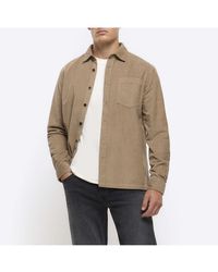 River Island - Shirt Regular Fit Corduroy Long Sleeve Cotton - Lyst