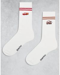 ASOS - Disney Pixar 2 Pack Socks With Mater And Mcqueen Embroidery - Lyst