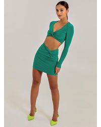 Pink Vanilla - Twist Knot Slinky Mini Skirt - Lyst