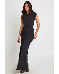 Boohoo - Super Soft Tie Waist Detail Mini Dress - Lyst