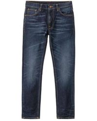 Nudie Jeans - Tapered Fit Jeans Blue Thunder - Lyst