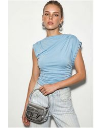 Bianco Lucci - Fitted Crop Boat-Neck Blouse - Lyst