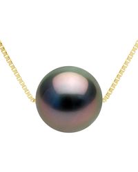 Ateliers Saint Germain - Necklace Real Cultured Tahiti Pearl Passing Through Round 10-11 Mm - Lyst