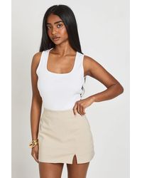 Boohoo - Split Front Mini Skort - Lyst