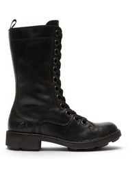 Fly London - Leather Lace-Up Combat Ankle Boots- Nole176 - Lyst
