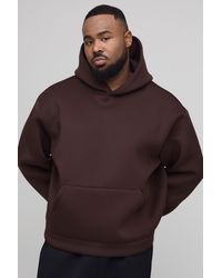 BoohooMAN - Plus Oversized Boxy Bonded Scuba Hoodie - Lyst