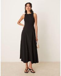 ASOS - Bengaline Sleeveless Corset Waist Midi Dress - Lyst