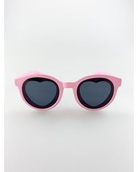 SVNX - Plastic Round Frame Sunglasses With Heart Lenses - Lyst