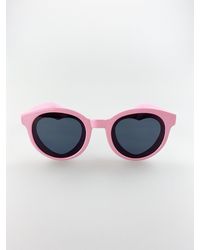 SVNX - Plastic Round Frame Sunglasses With Heart Lenses - Lyst