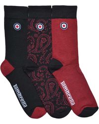 Lambretta - Paisley Socks (Pack Of 3) /Burgundy) - Lyst