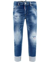 DSquared² - Sailor Jean Paint Splatter Dark Denim Pants Cotton - Lyst