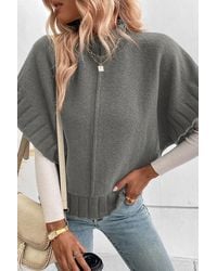 Everyday the Label - Medium Mock Neck Batwing Short Sleeve Knit Sweater - Lyst
