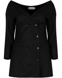 Alberta Ferretti - Double-Breasted Virgin Wool Jacket - Lyst