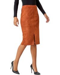Roman - Suedette Pencil Stretch Skirt - Lyst