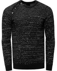 Rusty Neal - Side Button-Placket Rundhals-Pullover - Lyst