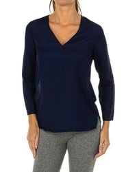 Armani - Long-Sleeved V-Neck Blouse 3Y5H53-5Nzsz - Lyst