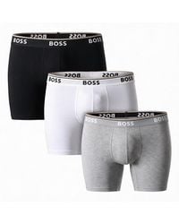 BOSS - Verpakking Van 3 Elastische Katoenen Boxershorts 50538142 - Lyst