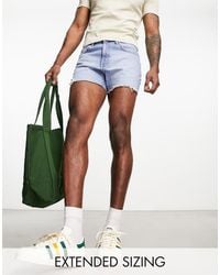ASOS - Slim Shorter Length Ripped Denim Shorts - Lyst