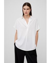 French Connection - Crepe Oversized Short Sleeve Pullover Shirt - Lyst