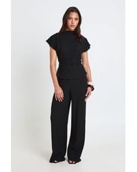Boohoo - Crinkle Tie Back Top Wide Leg Trouser Co Ord - Lyst