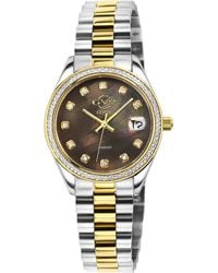 Gv2 - Turin Diamond 12421B Mop Dial Two Toned Ipyg Swiss Quartz Watch - Lyst