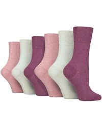 IOMI - 6 Pack Ladies Non Elastic Cotton Diabetic Socks With Seamless Toe - Lyst