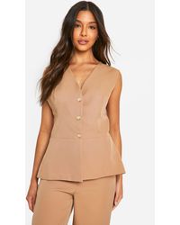 Boohoo - Flared Hem Longline Waistcoat - Lyst