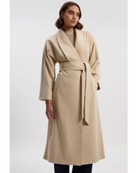 Karen Millen - Brushed Wool Belted Wrap Tailored Maxi Coat - Lyst